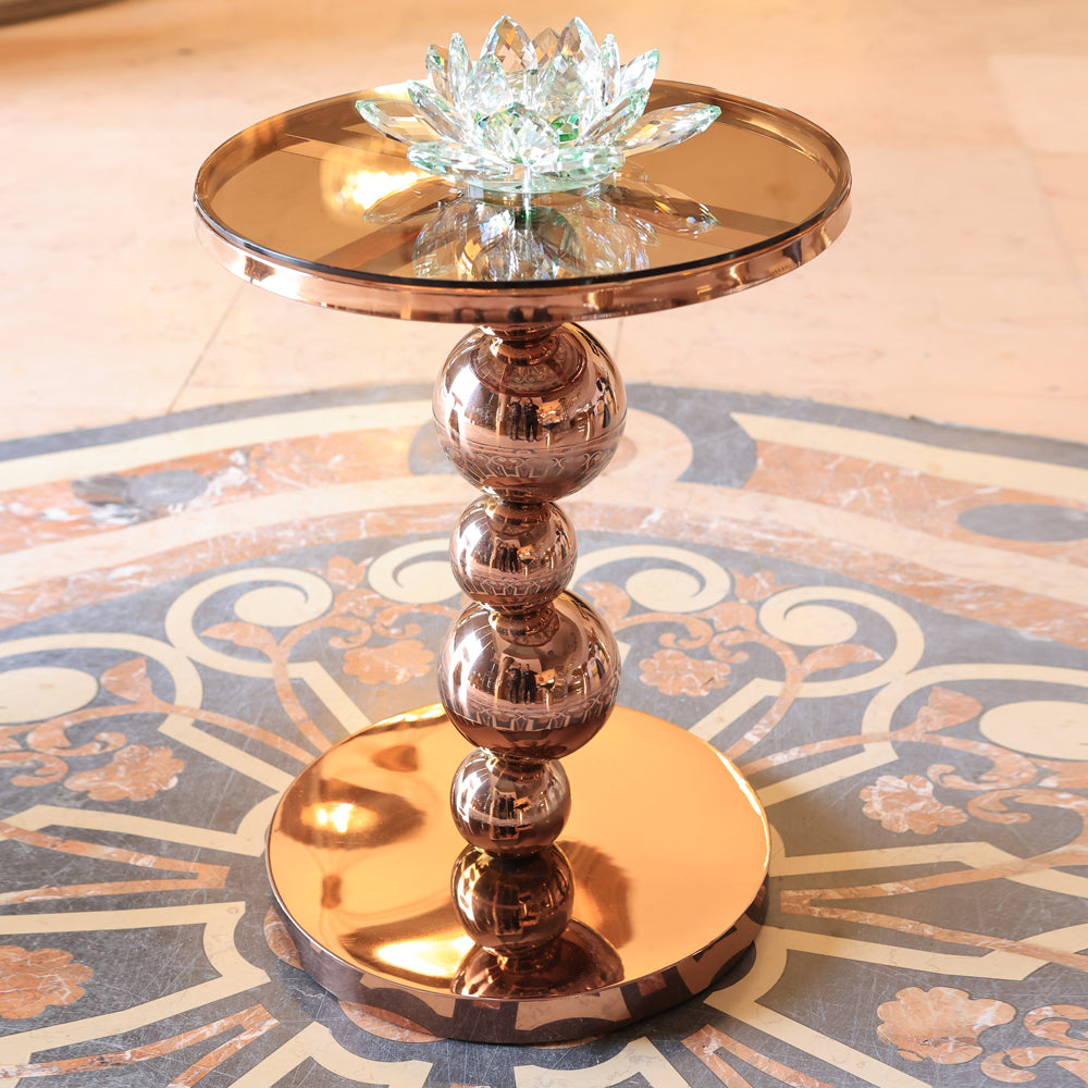 Table, stainless steel, 45×60cm Rose Gold - ترابيزه، استالس ستيل، 45×60 سم روز جولد